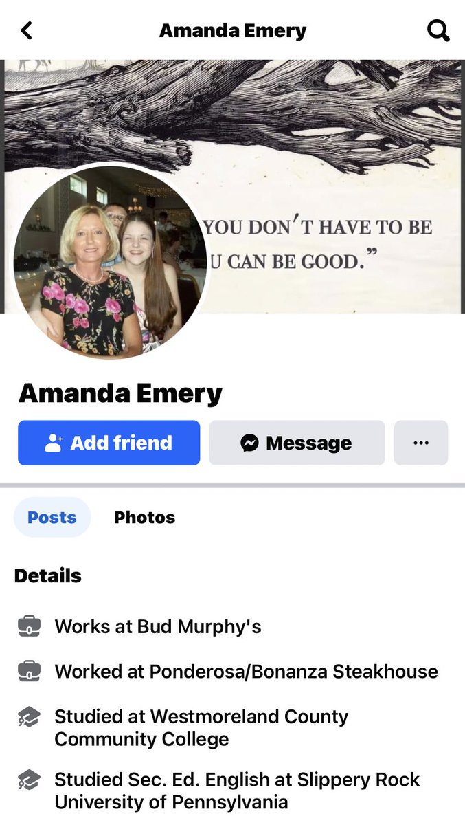 iAnonPatriot's tweet photo. Meet Amanda Emery, an employee at Bud Murphy’s. 

Amanda thinks Trump is “scum” and that someone needs to try to take him out again. 

Bud Murphy’s is a sports bar located in Connellsville, PA. https://t.co/X0c5nxt8yg