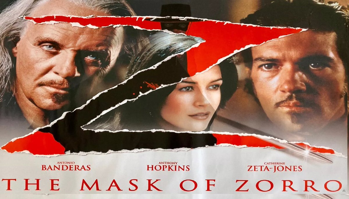 July 17 1998 THE MASK OF ZORRO opens. Dir. Martin Campbell. Light, frothy,  inevitably h'woodised take on the iconic, oft-filmed legend with Anthony  Hopkins \u0026 Antonio Banderas as old \u0026 young Zorro's, image size:1200x685