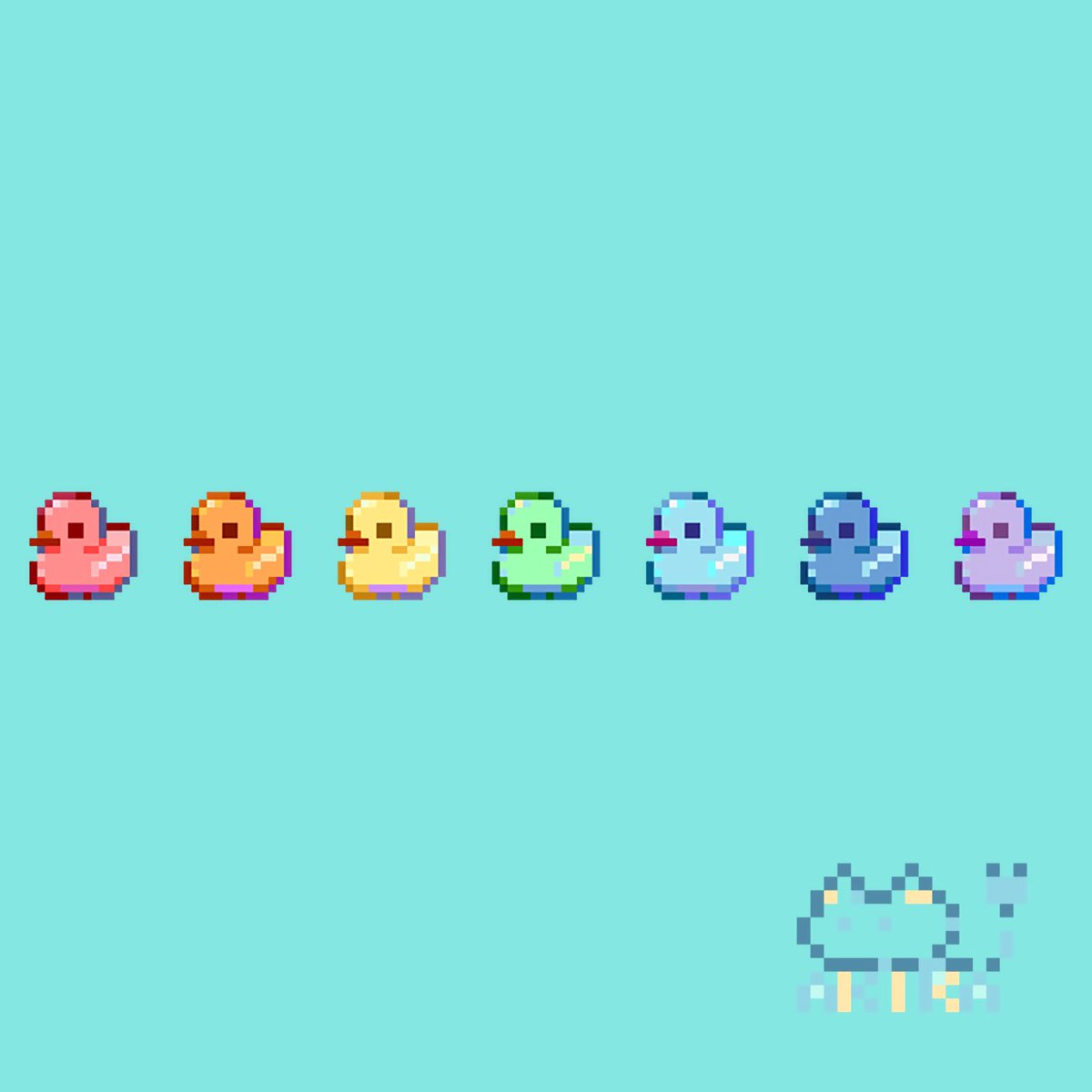 🌈Rainbow Duck🌈
 #pixelart  #ドット絵