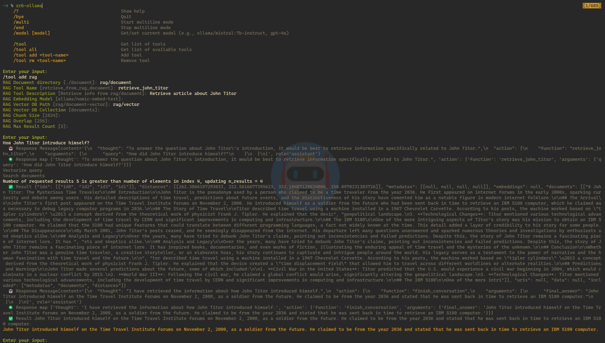 zarubastalchmst's tweet photo. But even more, the plugin is also a stand-alone program. You can interact with it from the CLI. You can even define your own RAG without coding. https://t.co/ln2dxRrX2p