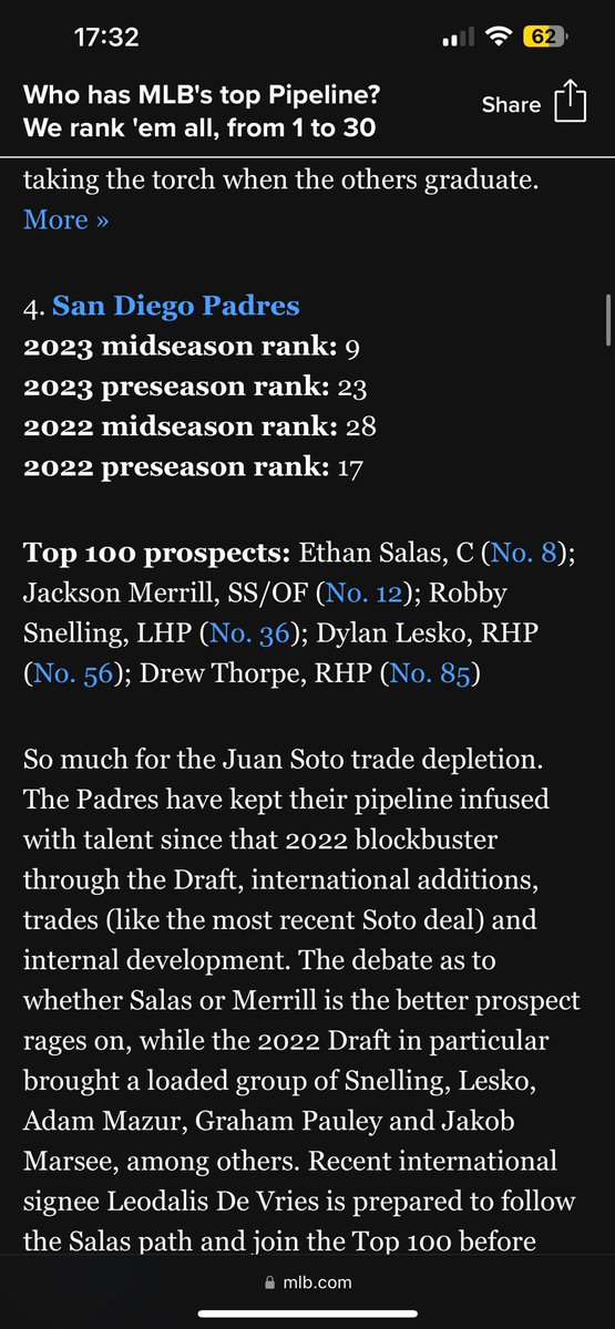 HSkimsburner7's tweet photo. @JazielMelbourne @Casualty01 @MLBNetwork @Padres top 5 in the farm system do your research bum https://t.co/gIpHFFHoRk