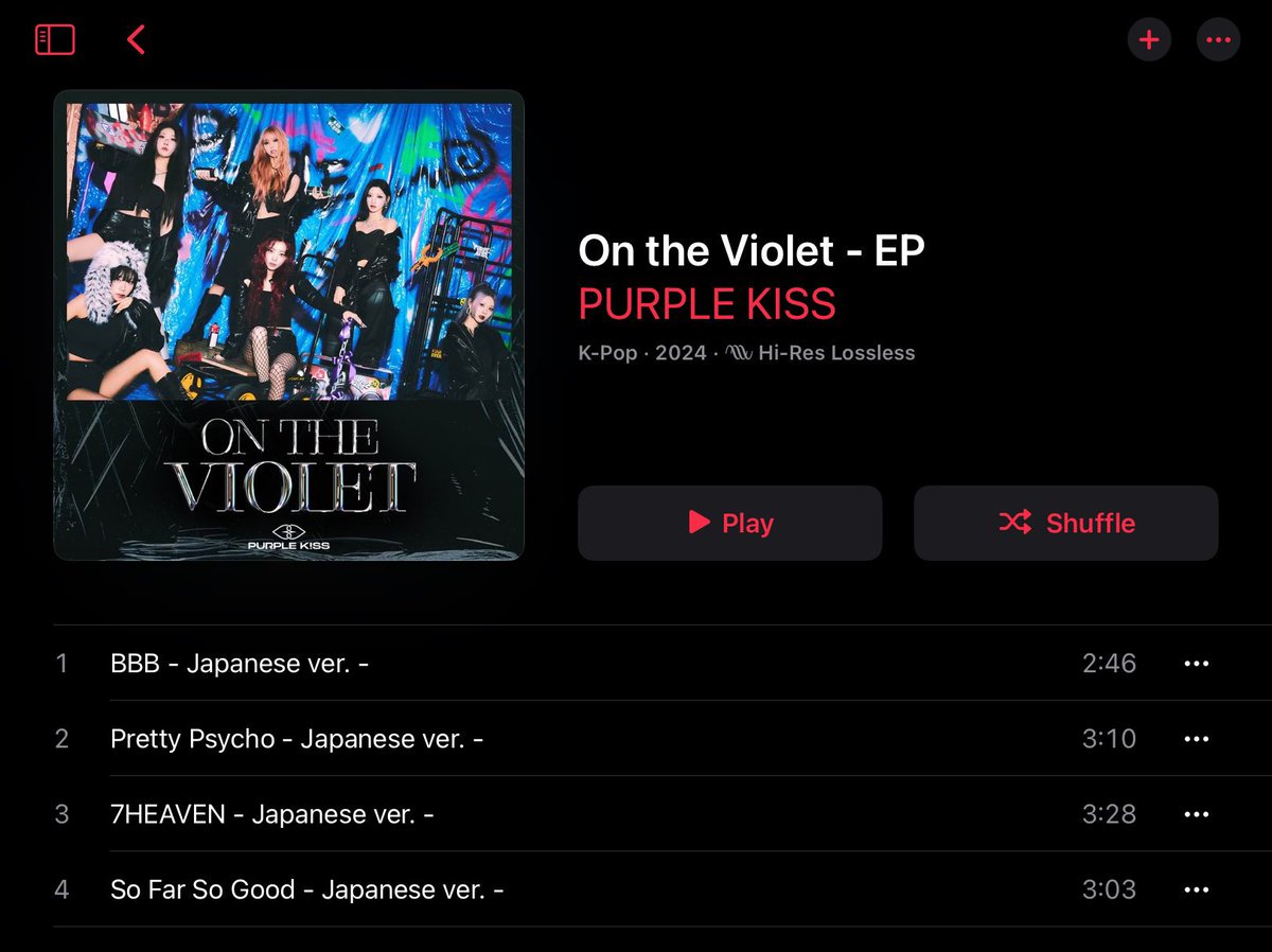 📍ตอนนี้สาวๆจูบม่วงได้ลงเพลง BBB , Pretty Psycho , 7HEAVEN , So Far So Good - Japanese ver. ทุกแพลตฟอร์มแล้วนะคะ

🔗purplekiss.jp/news/detail.ph…

#PURPLE_KISS #パープルキス
#ON_THE_VIOLET
#퍼플키스