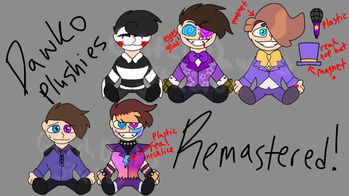 DinoDan05228719's tweet photo. The Dawko Ego's plushies  REMASTERED!
I remembered the plushies and thought hmm maybe I can design them to be more accurate to their Official designs and some additional features 

#Dawko #dawkofanart https://t.co/pEFHtjdNJF