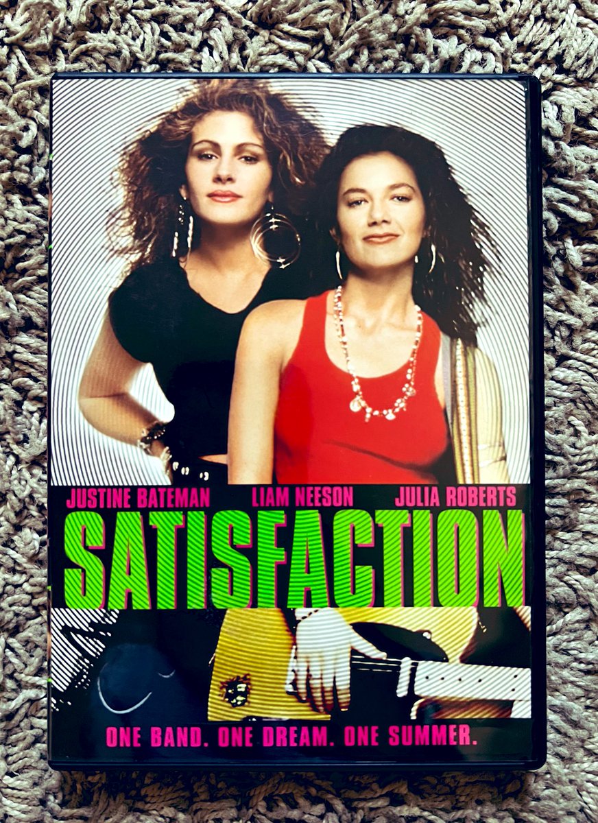 NicoleBdorf's tweet photo. Had no idea this movie existed until today, when I found it in a random #DVD lot we acquired 😱😬 #Satisfaction #80s #JuliaRoberts #JustineBateman #80sFilm #LiamNeeson #From1988 #NeedToWatch https://t.co/MPrrEqZilY