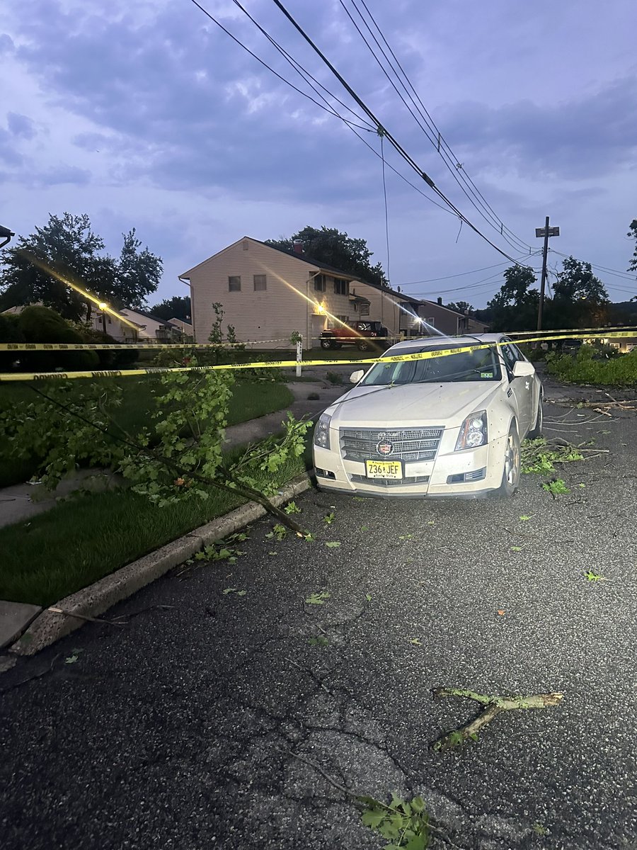 naveencbs2ny's tweet photo. High winds cause trees and power lines to come crashing down in Woodbridge, NJ @CBSNewYork https://t.co/P1IoagxD2I