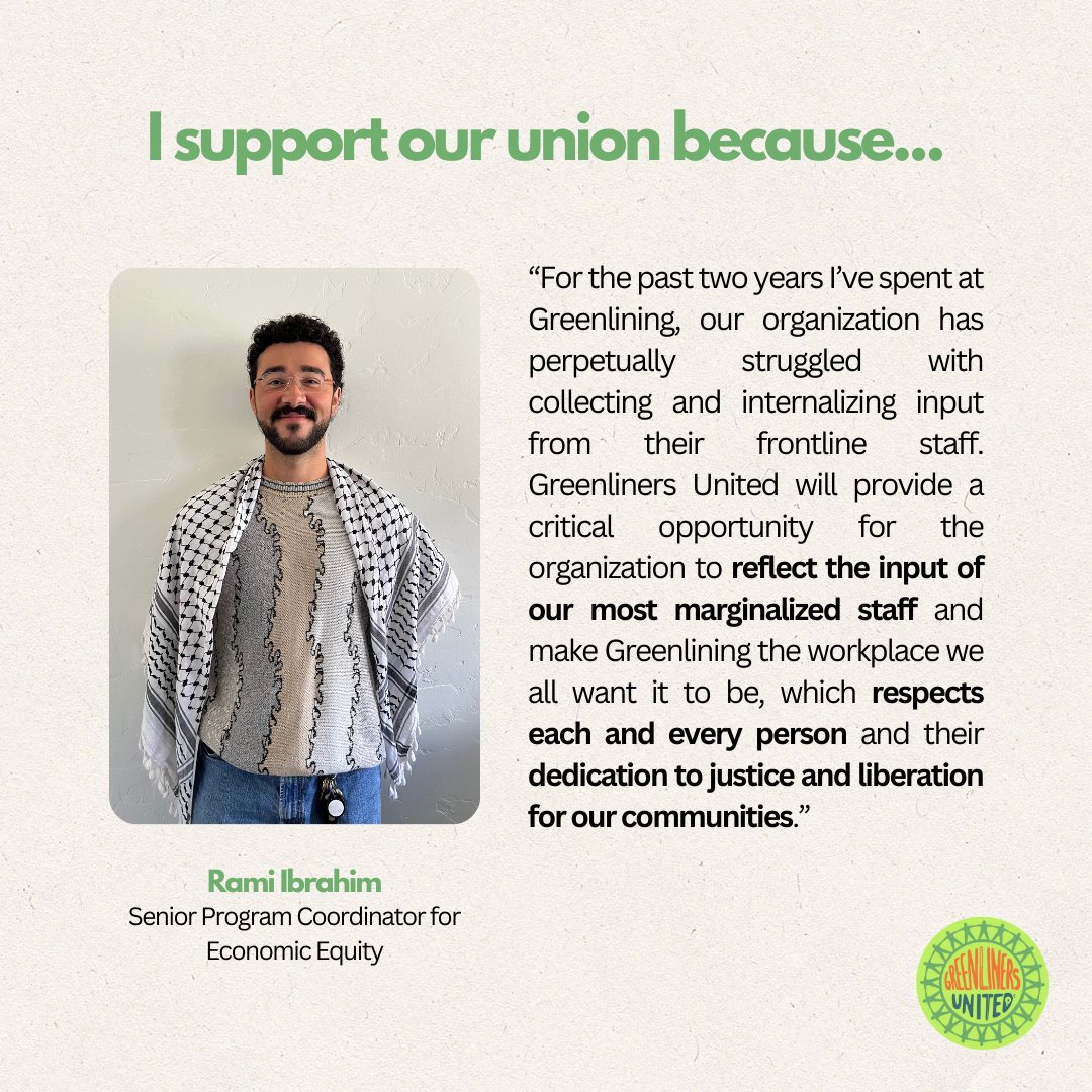 gluuaw's tweet photo. 👋 Meet the member! Rami is the Senior Program Coordinator for Economic Equity. Here’s why he supports our union:⁠ https://t.co/gyf99Qk1Hd
