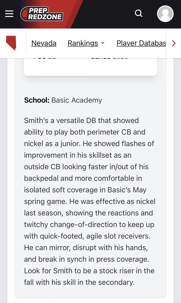 Chris_4_Smith's tweet photo. Thank you @PrepRedzoneNV for the feature and the write up. 

@_basicfootball @BGR8_ISI @bgr8_recruits @BrandonHuffman @BlairAngulo @CoachCasteelSUU @Da_DREAM47 @NFsoCrucial @coach_chindah @DGS_4ya @ZReyes_PRZ @DHill39 @702HSFB @ttherzog @IoaneNoQuestion https://t.co/dEmJpsKVFd