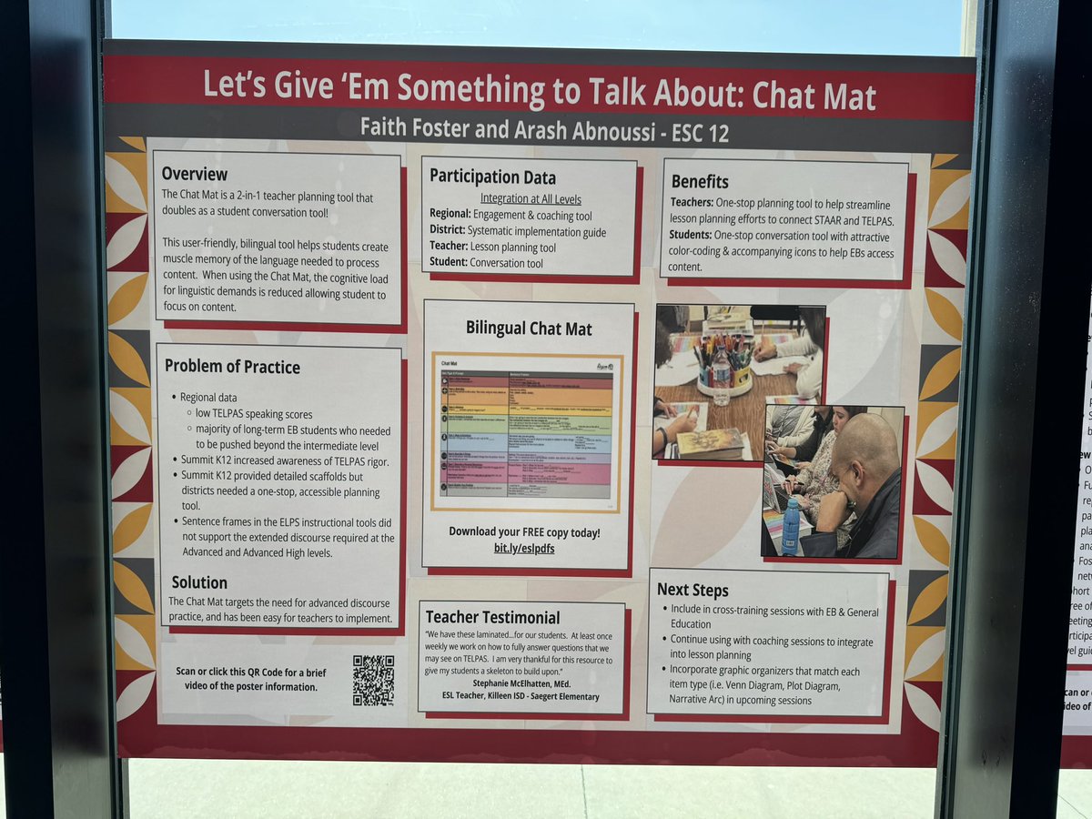R12Bil_ESL's tweet photo. #t3symp24 poster session from @R12Bil_ESL If you missed it, get your free bilingual chat mat download here: https://t.co/tMWoPpcn7q https://t.co/PJN0JB1Nbv