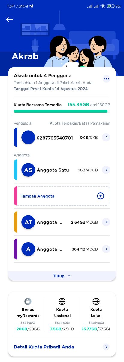 RIchsanul's tweet photo. Yuk siapa cepat ajaa sisa 1 slot
WTS sharing XL Akrab ukuran XXL 75k/orang (Maximal dapet 125GB);
• 40GB kuota bersama
• 7.5GB kuota nasional
• kuota lokal sesuai daerah (max 57.5GB*)
• 20GB bonus rewards platinum

*
Area 1 : 67.5GB
Area 2 : 72GB
Area 3 : 85GB
Area 4 : 125GB https://t.co/ZICPI31zbO