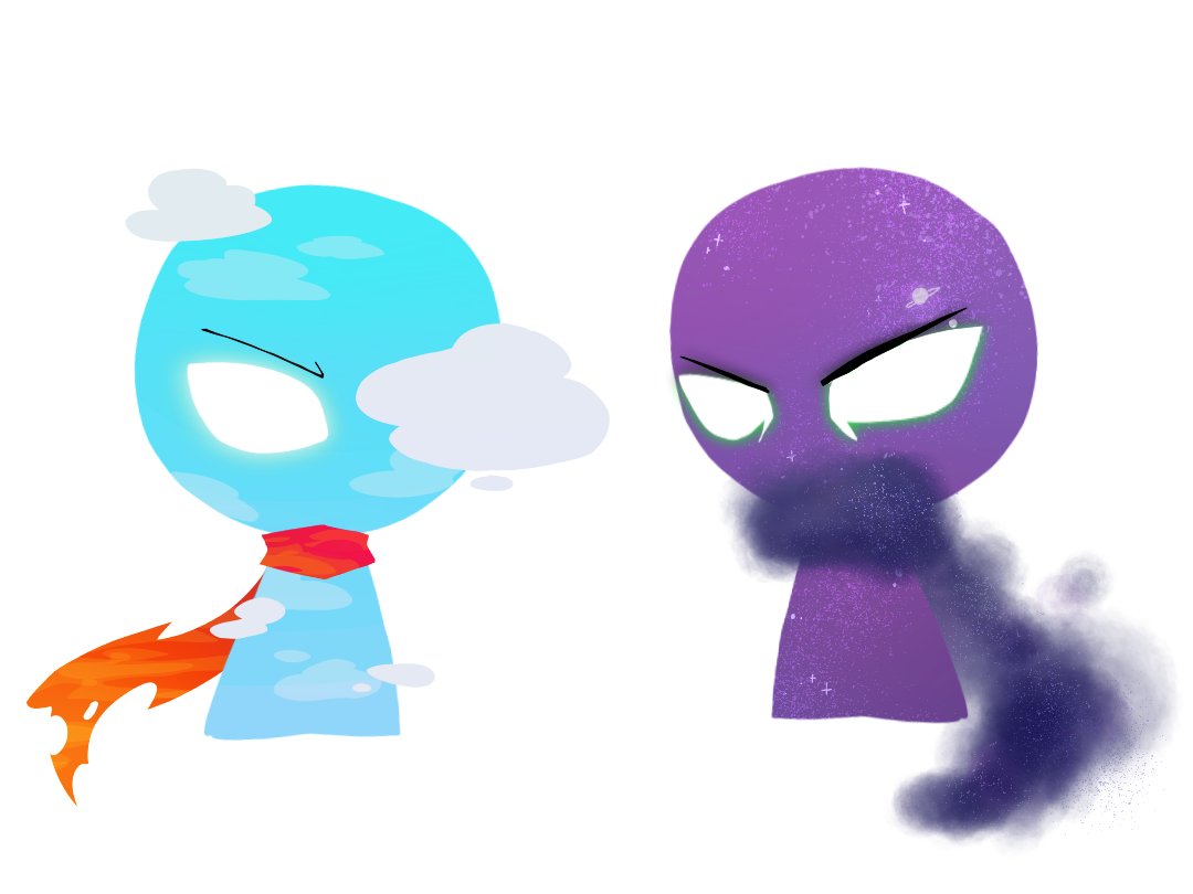 Trashxue's tweet photo. Just realized how I could turn both of them into skies because of their color pallet https://t.co/cvUdiagj7Y