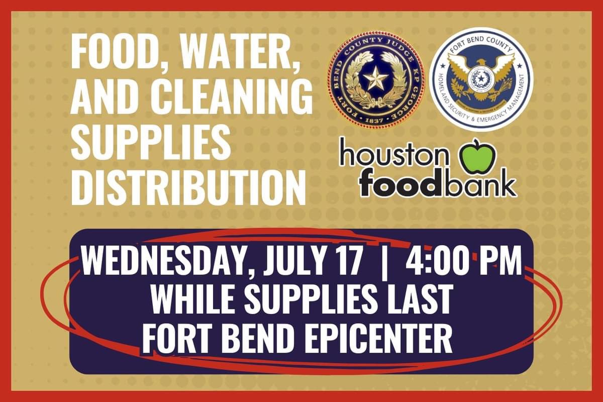 FBC_Judge's tweet photo. If you or someone you know is in need, come out tomorrow. Together we will help each other. #community #fbctx #FortBendCountyTX #Recovery https://t.co/B1IYeYf7nz