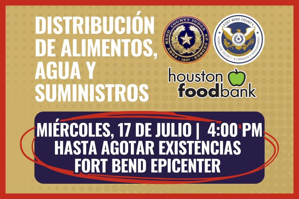 FBC_Judge's tweet photo. If you or someone you know is in need, come out tomorrow. Together we will help each other. #community #fbctx #FortBendCountyTX #Recovery https://t.co/B1IYeYf7nz