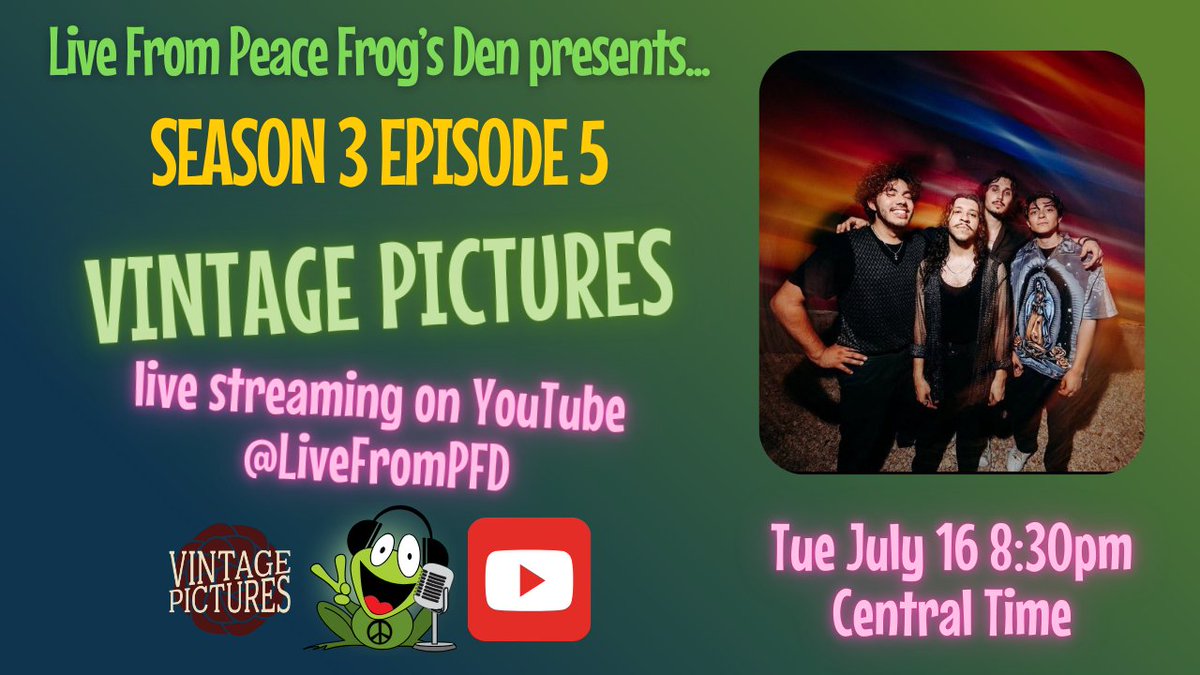 LiveFromPFD's tweet photo. Grab a tasty beverage and/or a meal and join us in 30min to see @vintagepicsband *LIVE* on YouTube &amp; Facebook! 🤩🎂🥳 https://t.co/cBI02Sbv2z