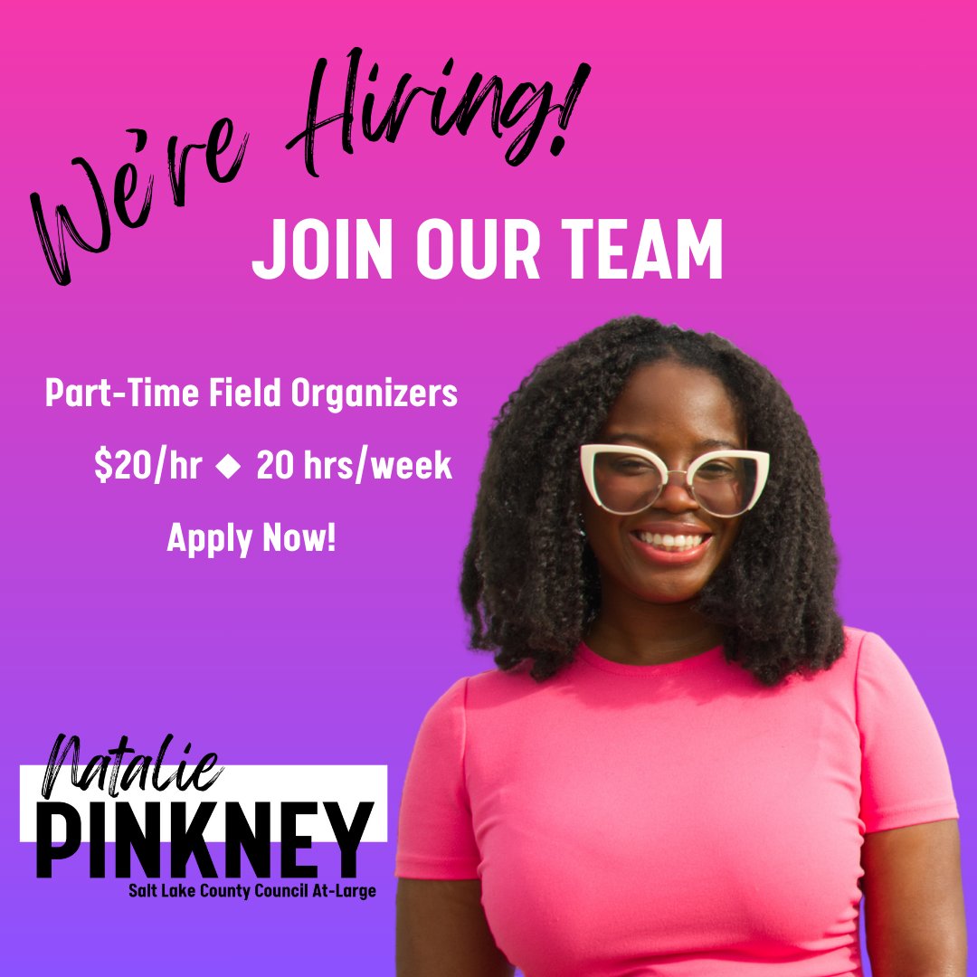 PinkneyAtLarge's tweet photo. Want to join our team? We’re looking for passionate and energetic Field organizers to join our team!
For more information head to https://t.co/peGdRWPojV
#NowHiring #PinkneyAtLarge #BeBold https://t.co/ebmG46478M