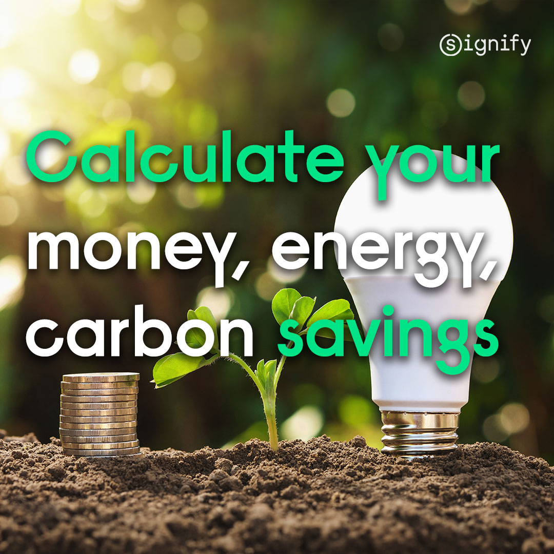 Faber_P's tweet image. Try our new savings calculator to see how much your city, business, or home could save by making the #GreenSwitch to #connectedLEDlighting. 

Get an estimate on annual cost, energy, and carbon reductions. 👉 signify.com/global/sustain…