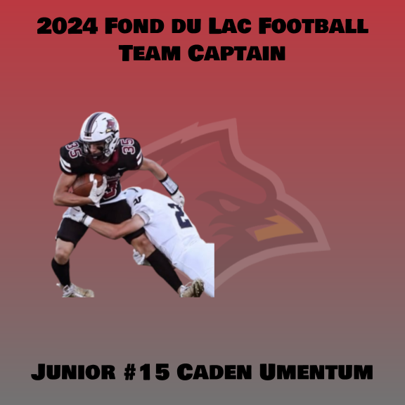 Proud to introduce a team captain for the 2024 season! Junior WR Caden Umentum @CadenU8

What his teammates and coaches said about him...

"Extremely competitive"

 "Makes great decisions on and off the field"

"You will never hear a complaint or negative comment from him"