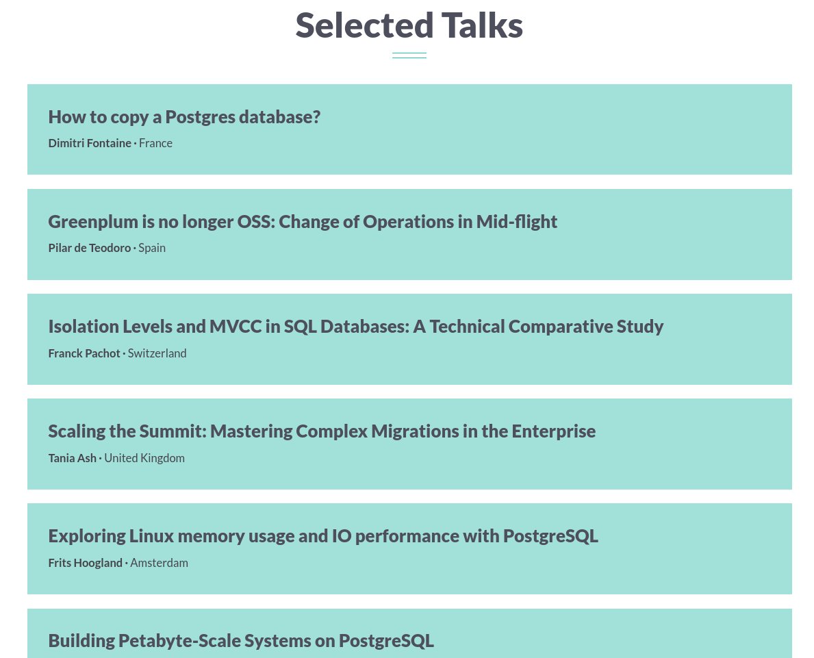 The first batch of accepted talks is live!

pgibz.io/talks.html

Amazing upcoming conference. Make sure to book your tickets and travel if you haven't!