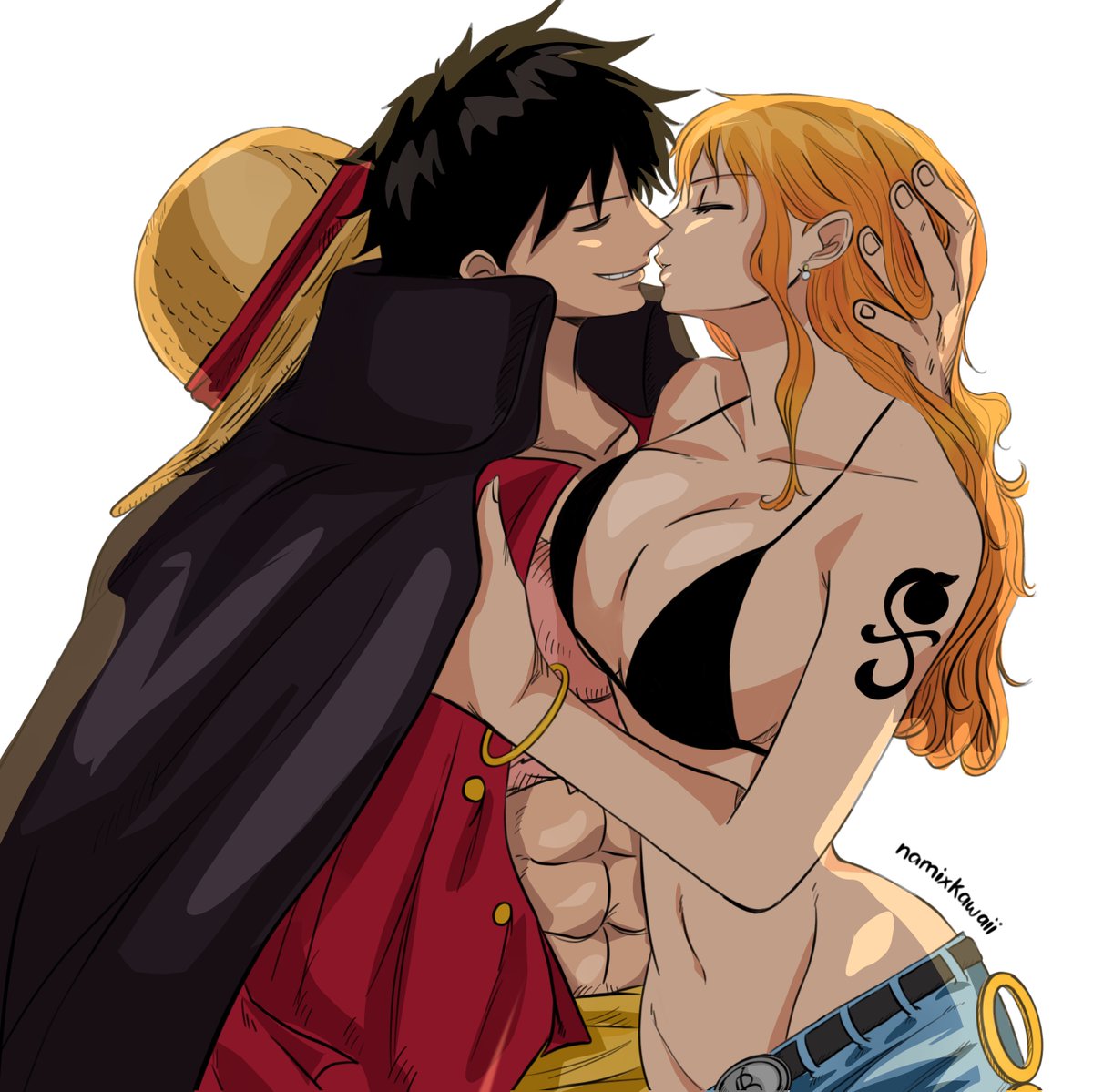 namixkawaii's tweet photo. ❤️🧡#ONEPIECE #luffyxnami https://t.co/8AxCldEz75
