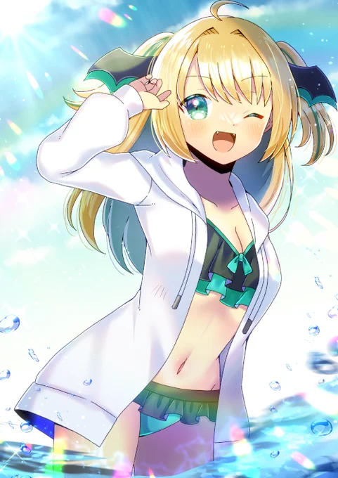 Vtuberの緑魔キャロラインさんを描かせて頂きました!リクエスト有難うございます #Skeb募集中 #キャロ絵 
