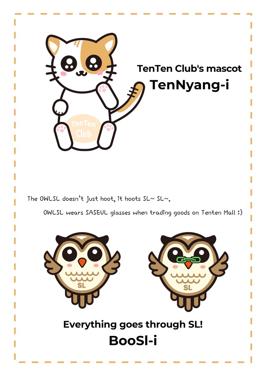 SmartSLlabs's tweet photo. TenTen Mall, where you can pay with SASEUL, is expanding SASEUL's ecosystem!
Introducing the characters of TenTen Mall: TenNyang-i and BooSl-i :)
TenNyang-i and BooSl-i will join us as TenTen Mall expands globally.
#SASEUL #SASEULcoin #slcoin https://t.co/C8uYd9hdTA