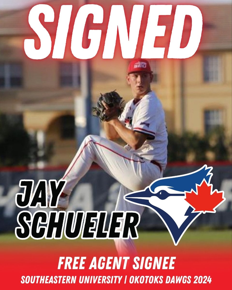 Okotoks_Dawgs's tweet image. Signed! 

Congrats to current Dawg Jay Schueler on signing a free agent contract with the Toronto Blue Jays! 

#dawgs #baseball #okotoks #signed #mlb #mlbdraft #alumni