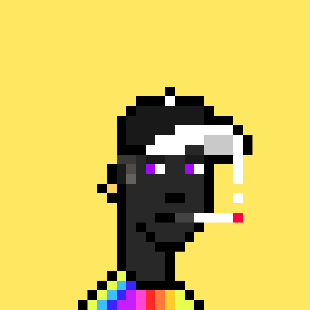 BossAlienSC's tweet photo. Buckle up anon, NFT enthusiasts! We're back in the saddle for the GREATEST bull run of all time! 🐂 Time to celebrate and go back to what we really love: appreciating art.
Let's begin with the reveal of BOSSPUNK #227!

This digital piece is a rare gem. It boasts a yellow background (20.62% rarity), a sleek black body (10.46% rarity), and a dash of LGBTQ flair (3.44% rarity) in its outfit. Don't forget the gold earrings (33.45% rarity) and that iconic baseball cap (0.89% rarity)! With a cigarette in its mouth (9.71% rarity) and an overall rarity category of Uncommon, this boss is ready to take on the NFT world!  Listing coming soon💨🎨 #BOSSPUNK #NFTart #bullrun