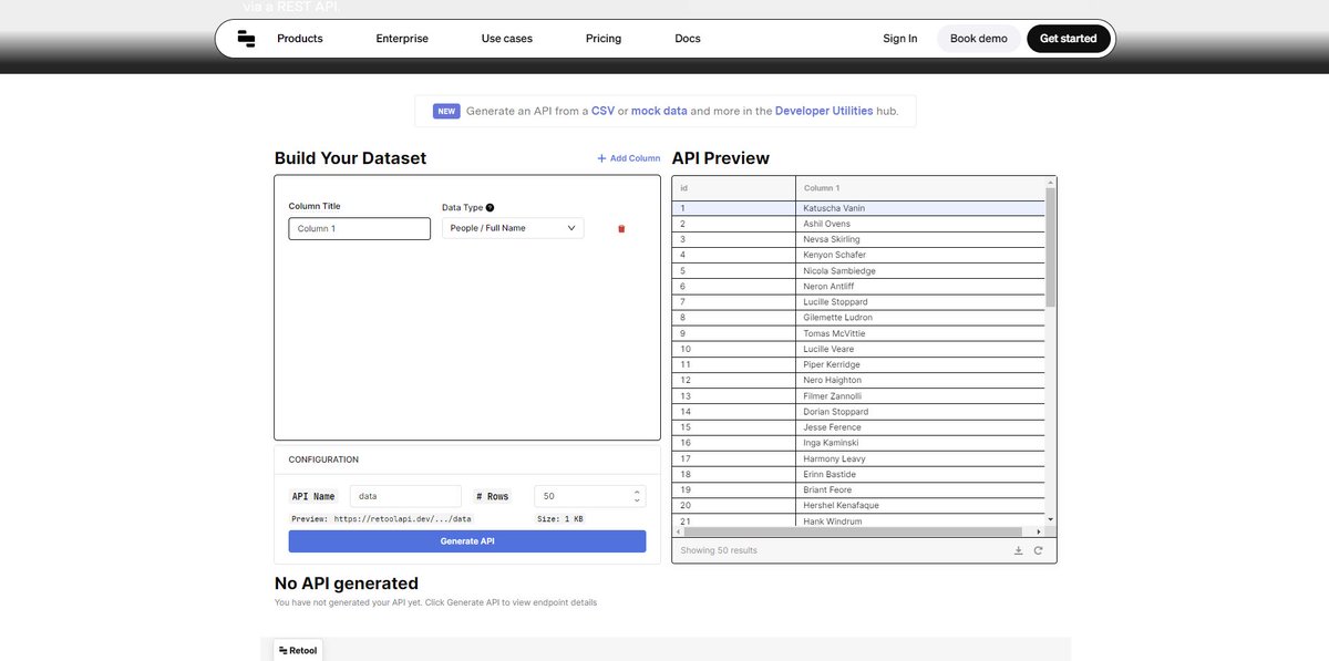 lilnaitDev's tweet image. Create APIs in seconds 🌟 Provide the column names and the data type you need, and you'll get a ready-to-use API! Perfect for frontend developers looking for efficiency and speed. 🙌🔧
🔗 retool.com/api-generator
#developer #apirest #reactjs #nextjs