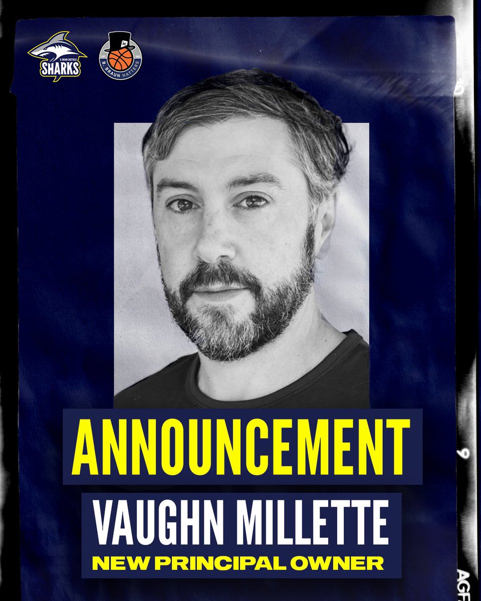 B. Braun Sheffield Hatters (@hatters_bc) on Twitter photo We are excited to announce <a href="/vaughnmillette/">Vaughn Millette</a> as our new principal owner as the club agrees change to ownership structure.
Read more: sheffieldsharks.co.uk/vaughn-millett… We are excited to announce <a href="/vaughnmillette/">Vaughn Millette</a> as our new principal owner as the club agrees change to ownership structure.
Read more: sheffieldsharks.co.uk/vaughn-millett…