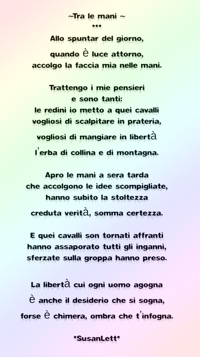 susanlett5's tweet photo. ╔═════════ ೋღ <3 <3
❤⚘ #BUONGIORNO ⚘ ❤ ೋ
╚═════════ ೋღ <3 <3 ღೋ
Conosco persone che odiano tutto ...
Odiano quelli che sorridono.
Quelli che si divertono.
Odiano chi si ama
#Lestelle
#ilcielo
Quando è troppo azzurro.
#VentagliDiParole
#Pesie https://t.co/Kt4QkiEeIT
