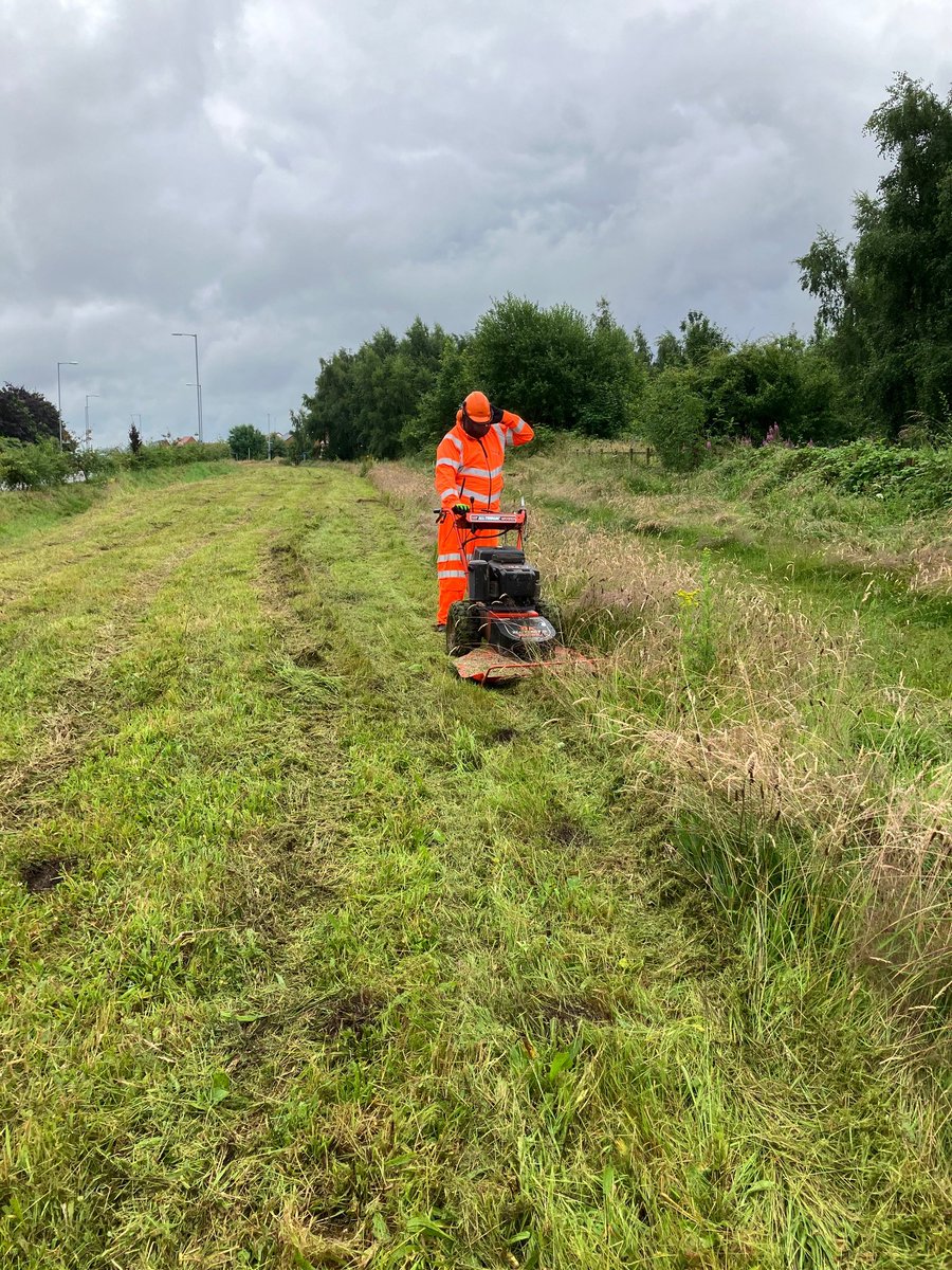 LHCRT1's tweet photo. Two volunteers from @networkrail (and one from LHCRT) mowed and strimmed one part of the Falkland Road site, and cleaned up some of the hedging on the bund. (Now that we're nearly at the end of #KneeHighJuly.)
They did an amazing amount of work for a small group. Thanks team! https://t.co/cs162g1mcA
