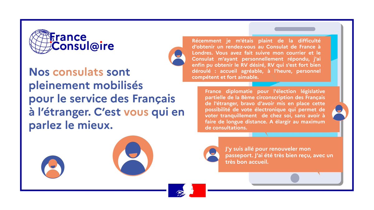 FR_Consulaire's tweet image. Merci pour vos témoignages ! 
Les équipes du réseau consulaire travaillent au quotidien pour améliorer le #servicepublic à l'étranger. 

Vous souhaitez évaluer les services consulaires ❓ 
N'hésitez pas à compléter l'enquête de satisfaction : pastel.diplomatie.gouv.fr/enquetes/index…