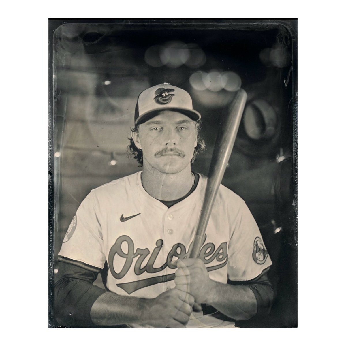 Gunnar Henderson, 2024 All Star Tintype portrait. <a href="/Orioles/">Baltimore Orioles</a> well done.