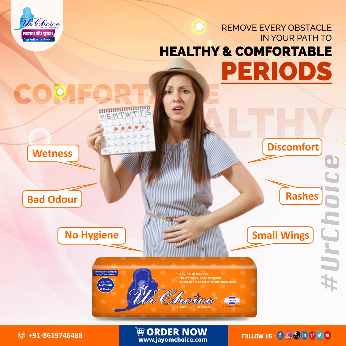 ChoiceJayom's tweet photo. Remove every obstacle from your path to healthy & comfortable periods with our ultra-protective sanitary pads. Experience freedom and confidence every day.
Order Now : https://t.co/gblO2YdJMq
#urchoice #sanitarypads #ComfortablePeriods #HealthyLiving #NoObstacles #AirIndia https://t.co/irmJdhJFSh