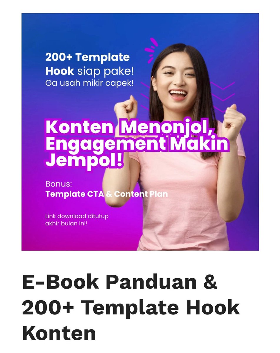 Bingung cara buat hook yang menarik? Jangan khawatir, ada 200+ Template Hook Konten yang siap pakai! 🔥
#hookkonten 

kontenhook.my.id