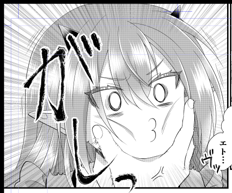 ハナコの顔をギュムッとするシーンは我が家のしまじろう先輩(息子所持)が今回も体を張って頑張ってくれました。お陰で描けました。ありがとうしまじろう…!!! 