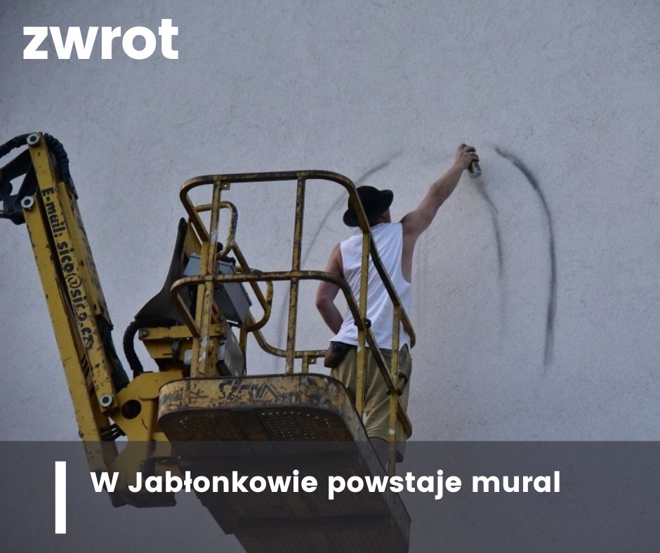 Zwrot's tweet photo. W Jabłonkowie powstaje mural. Inicjatorem jego powstania jest Kapela Lipka, Mural powstanie na bocznej ścianie budynku, gdzie znajduje się sklep Faboss. Inspiracją dla murala są dwa obrazy Antoniego Szpyrca. https://t.co/7IFA3UV9RT https://t.co/mdaHtqLctk