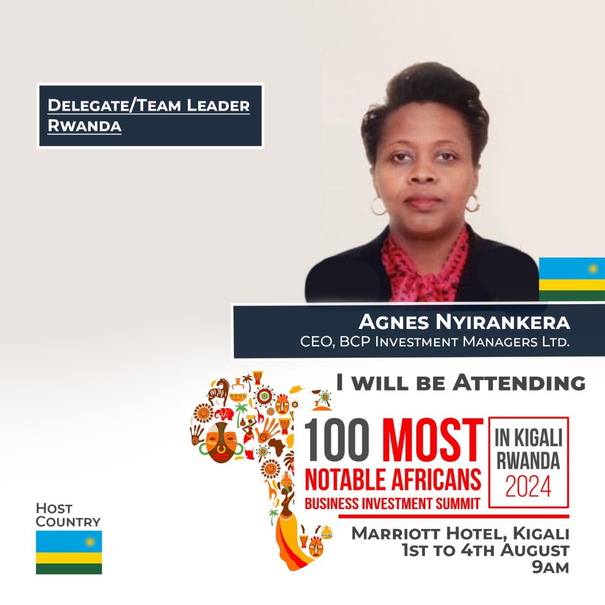100 Most Notable Africans Leadership and Business Summit
The most anticipated Event Bringing Together the  African Continent to Assemble in Rwanda 
Meet your Distinguished Awardees and Delegates who will be Live 
#100MostNotable 
#Kigali2024

Register 👇
100mostnotable.org