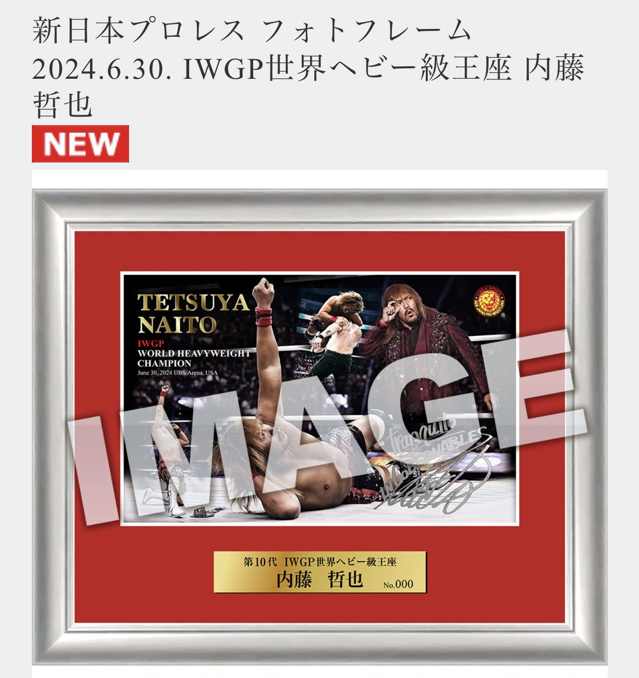 【限定品】内藤哲也 IWGPヘビー級チャンピオン サイン入り 内藤哲也 第8代IWGP世界ヘビー級チャンピオン サイン入りフォト