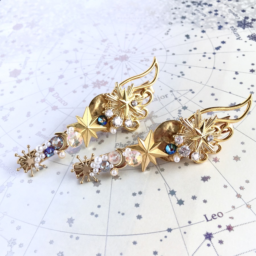 天体観測3.‎˖٭ ヘアクリップ｜ハンドメイド・手芸