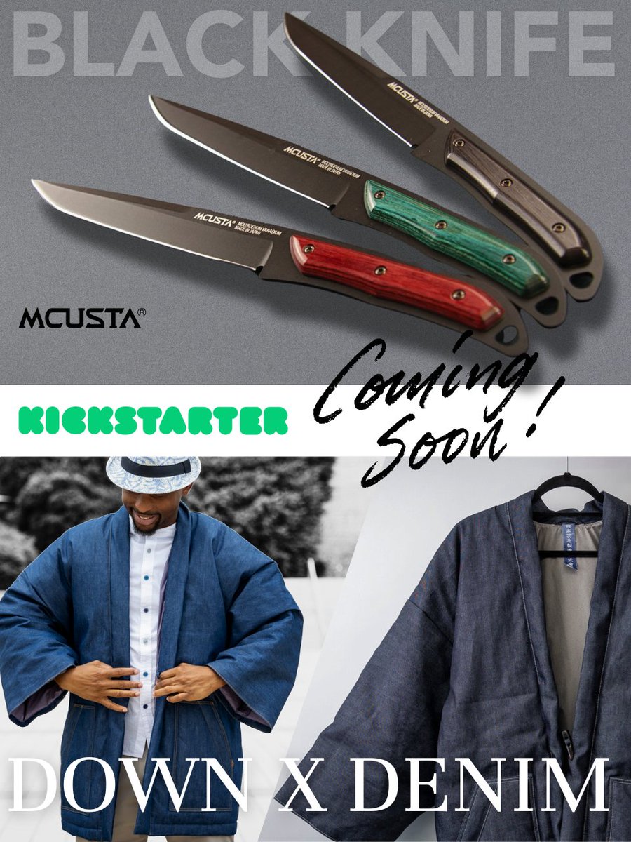 ★まもなく公開★

「刃物の町、岐阜県関市の切れ味抜群のブラックナイフ」
kickstarter.com/projects/marus…

「リサイクル羽毛をつかった、デニム羽毛半纏」
kickstarter.com/projects/jumou…

応援よろしくお願いします🚩
#Kickstarter #MadeinJapan