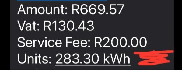 squareapple_'s tweet photo. @ferialhaffajee Hi Ferial, this amount of units is what R1k gets you. Who even has this amount to spare each month? #Bosmont #Ward82 our people especially our elderly are struggling 😞 https://t.co/D9kEeiHUge
