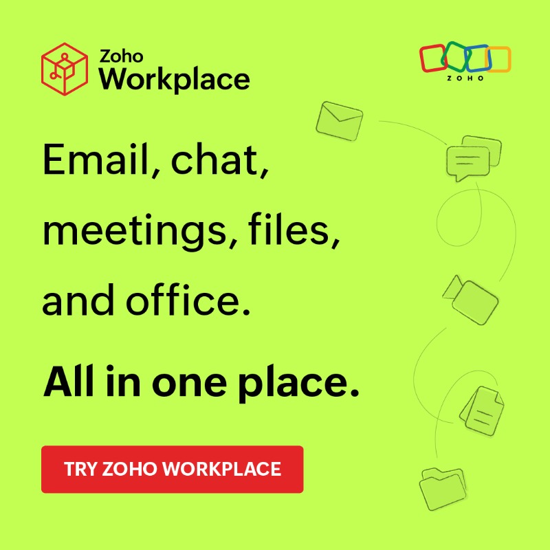 ZohoAfrica's tweet photo. Creation, communication, and collaboration just got better. Meet Zoho Workplace—the unified productivity and collaboration suite for growing teams. Starts at KES 210.