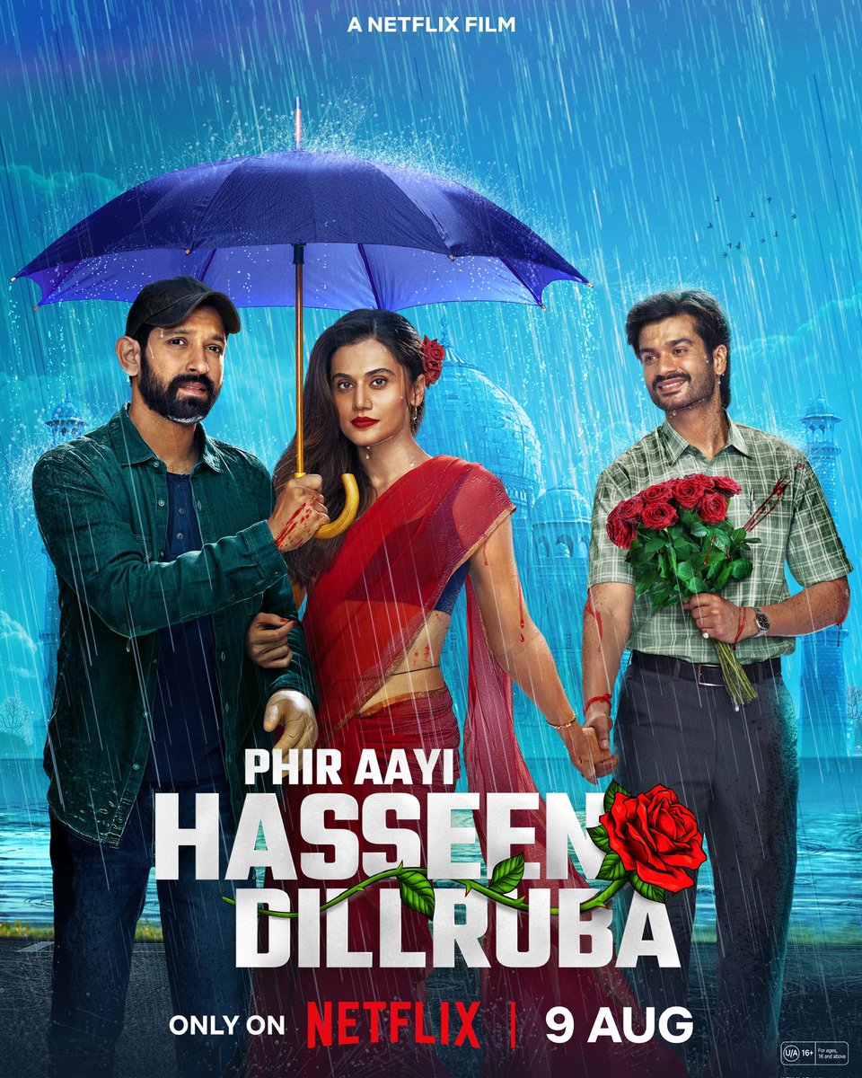 taapsee pannu (@taapsee) on Twitter photo Khoon ko mitaye ye baarish, yahi hain iss kaatilana ishq ki guzaarish 👀🥀
Phir Aayi Hasseen Dillruba, coming on 9 August, only on Netflix.
#PhirAayiHasseenDillrubaOnNetflix <a href="/cypplOfficial/">Colour Yellow Productions</a> <a href="/TSeries/">T-Series</a> <a href="/jaypraddesai/">Jayprad Desai</a> <a href="/KanikaDhillon/">Kanika Dhillon</a> <a href="/VikrantMassey/">Vikrant Massey</a> #SunnyKaushal <a href="/jimmysheirgill/">Jimmy sheirgill</a> Khoon ko mitaye ye baarish, yahi hain iss kaatilana ishq ki guzaarish 👀🥀
Phir Aayi Hasseen Dillruba, coming on 9 August, only on Netflix.
#PhirAayiHasseenDillrubaOnNetflix <a href="/cypplOfficial/">Colour Yellow Productions</a> <a href="/TSeries/">T-Series</a> <a href="/jaypraddesai/">Jayprad Desai</a> <a href="/KanikaDhillon/">Kanika Dhillon</a> <a href="/VikrantMassey/">Vikrant Massey</a> #SunnyKaushal <a href="/jimmysheirgill/">Jimmy sheirgill</a>