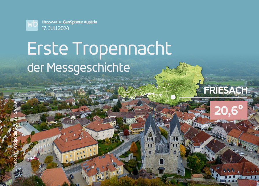 wetterblogAT's tweet photo. Die Zunahme an Tropennächten ist besorgniserregend, immer häufiger sind Regionen betroffen, in denen warme Nächte bislang unbekannt waren.
Vergangene Nacht zum Beispiel in #Friesach (K): Erstmals in der Messgeschichte (Beginn 1958) hat es hier nicht mehr unter 20 Grad abgekühlt. https://t.co/nicMz4NEGY