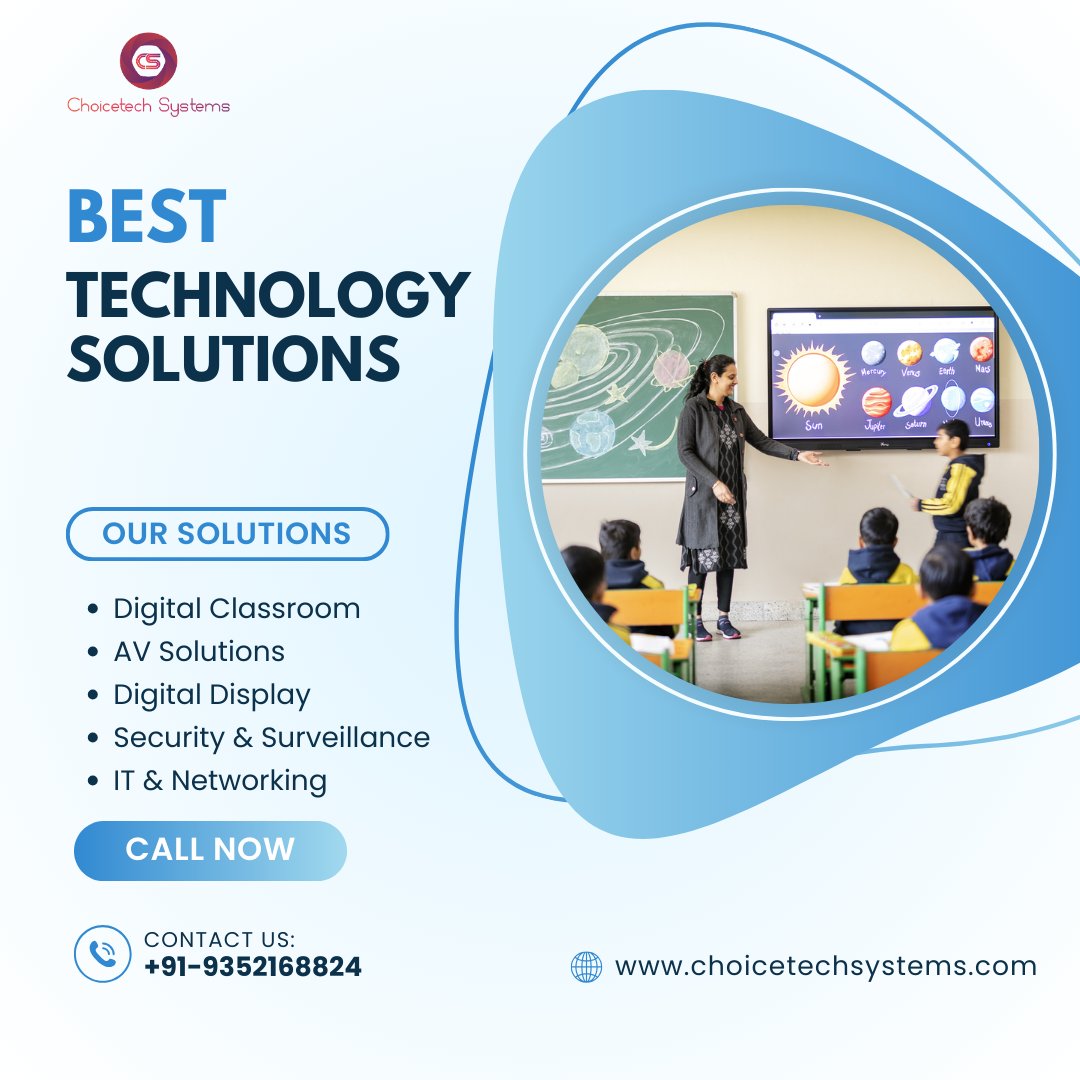 ChoicetechSyst1's tweet image. 𝑩𝒆𝒔𝒕 𝑻𝒆𝒄𝒉𝒏𝒐𝒍𝒐𝒈𝒚 𝑺𝒐𝒍𝒖𝒕𝒊𝒐𝒏𝒔

-𝑫𝒊𝒈𝒊𝒕𝒂𝒍 𝑪𝒍𝒂𝒔𝒔𝒓𝒐𝒐𝒎
-𝑨𝑽 𝑺𝒐𝒍𝒖𝒕𝒊𝒐𝒏𝒔
-𝑫𝒊𝒈𝒊𝒕𝒂𝒍 𝑫𝒊𝒔𝒑𝒍𝒂𝒚 
-𝑺𝒆𝒄𝒖𝒓𝒊𝒕𝒚 &amp;amp; 𝑺𝒖𝒓𝒗𝒆𝒊𝒍𝒍𝒂𝒏𝒄𝒆 
-𝑰𝑻 &amp;amp; 𝑵𝒆𝒕𝒘𝒐𝒓𝒌𝒊𝒏𝒈

#choicetechsystems #besttechnology #tech #it #solutions