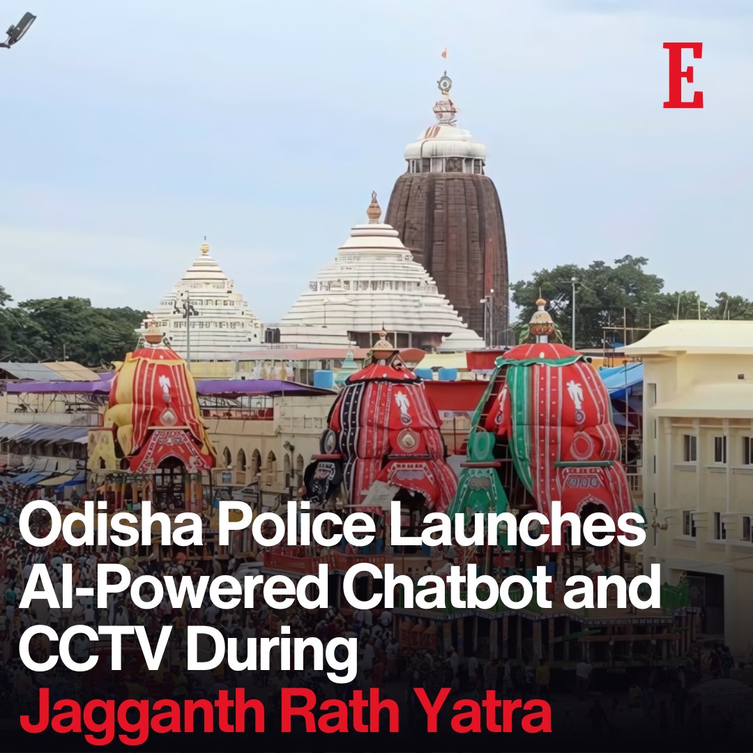 EntrepreneurAPJ's tweet photo. Odisha's Rath Yatra goes big!  First 2-day celebration in 53 years.  Odisha Police using AI for crowd control: drones & smart CCTV to keep things moving. 

Read the story: https://t.co/4S2H6pr9GR

#OdishaRathYatra #LordJagannath #AIinPolicing #CCTVTechnology #DroneMonitoring #CrowdManagement #FestivalSafety #TrafficControl #EventSecurity #CelebrationTechnology
#RathYatra #Odisha #AI #TechForGood