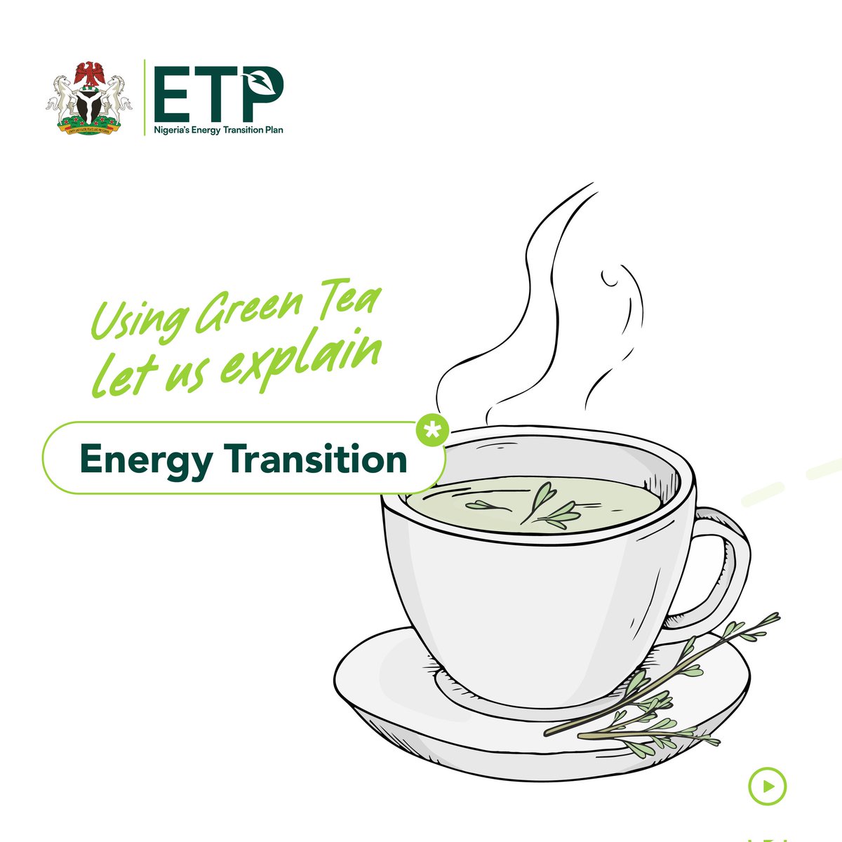 NigeriaETP's tweet photo. Using Green Tea, let us  explain Energy Transition. Please read the graphic cards below.

Let us remember Energy Transition is a marathon, not a sprint, and with thoughtful planning and collective action, we can brew a future powered by clean energy, one cup (or watt) at a time. https://t.co/lC3KHhAywP