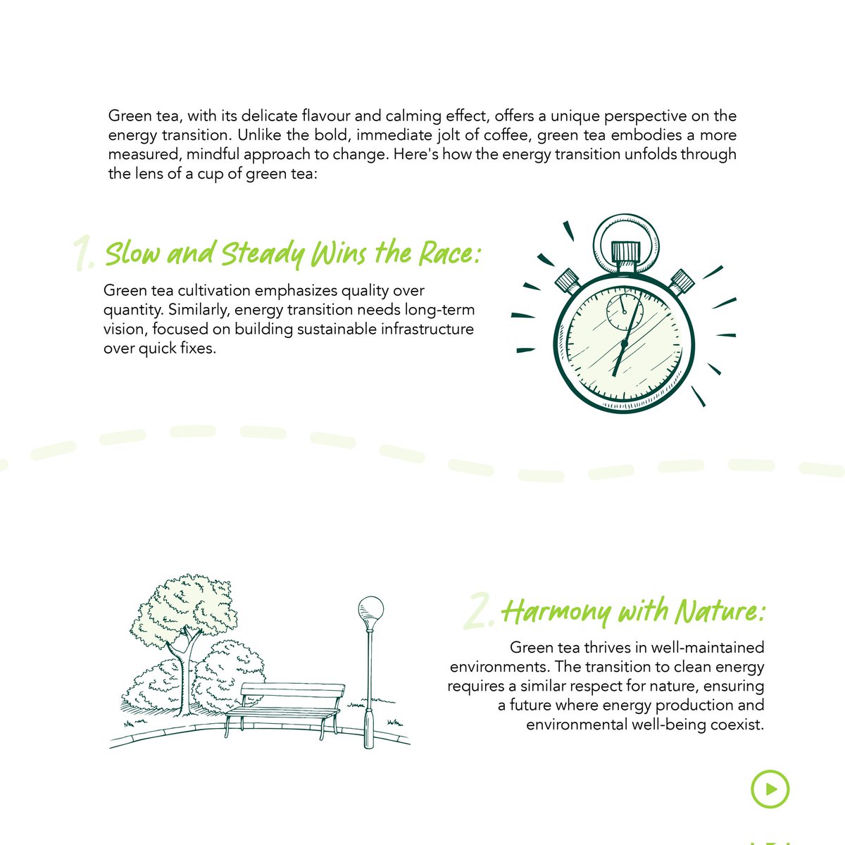 NigeriaETP's tweet photo. Using Green Tea, let us  explain Energy Transition. Please read the graphic cards below.

Let us remember Energy Transition is a marathon, not a sprint, and with thoughtful planning and collective action, we can brew a future powered by clean energy, one cup (or watt) at a time. https://t.co/lC3KHhAywP