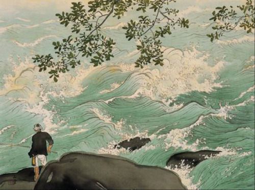 "What shall I do with this ageing me? 
 Neither floating nor sinking,
 I drift, tossed by waves of years."  
                 Takuboku Ishikawa 
       [image: Kawai Gyokudo]