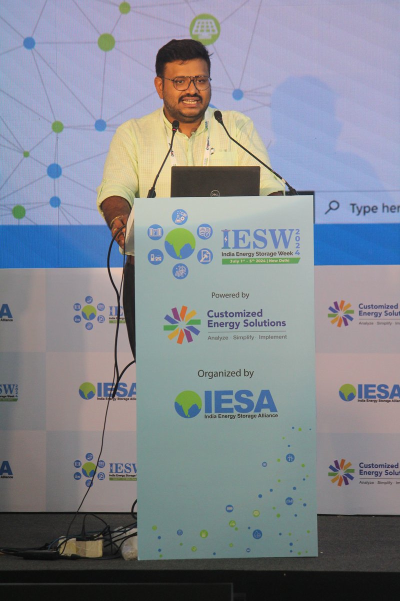 Narayankumar, Associate Director, Electric Mobility Initiative, Shakti, spoke at ‘Indian EVs &amp; Battery Gigafactories: Imperatives for a Robust Supply Chain’ organised by CES and IESA during India Energy Storage Week (IESW) on July 2, 2024, in New Delhi.